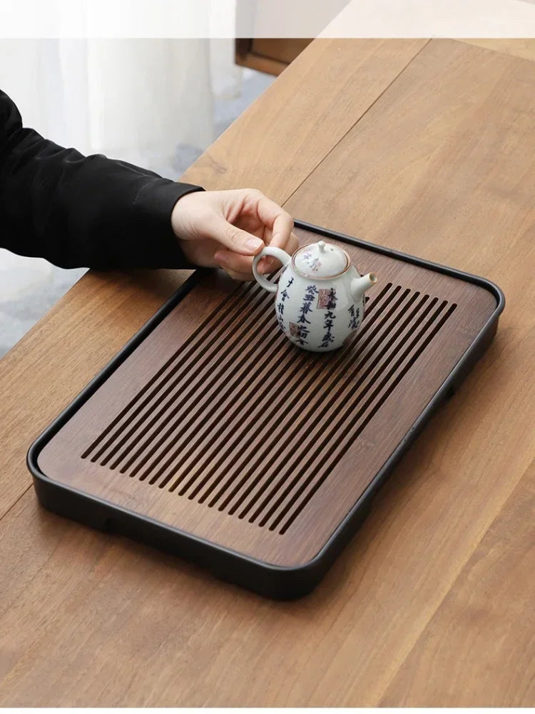 Portable Bamboo Tea Tray – Kung Fu Tea Set Drainage Tray