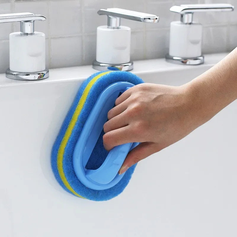 Household Scrubbing Brush with Handle – Kitchen & Bathroom Use