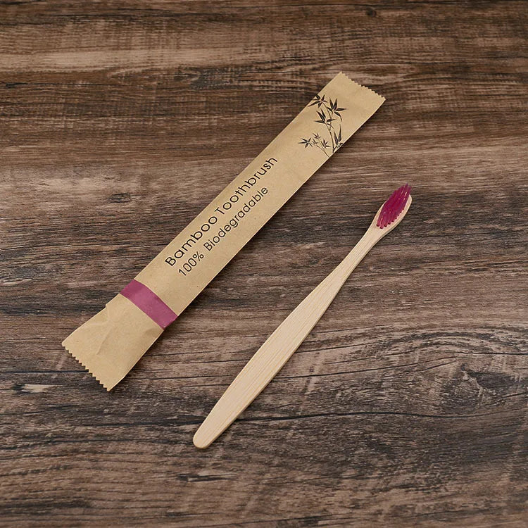 10pcs Colorful Bamboo Toothbrush Set