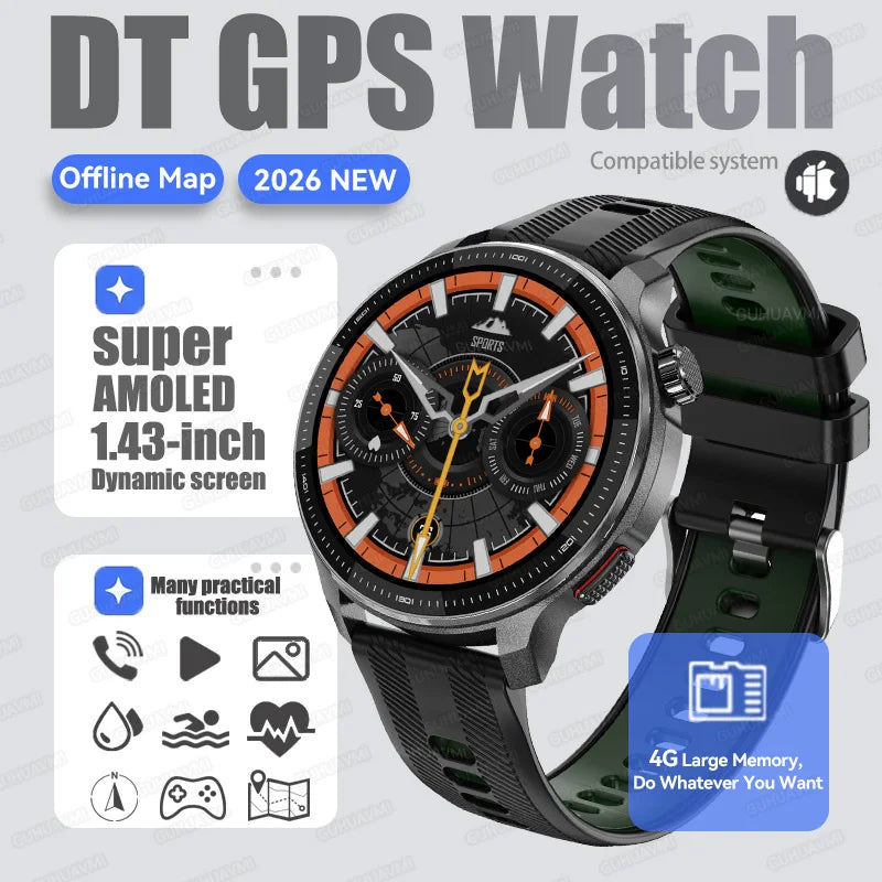 4G GPS Smartwatch Offline Maps App Market Waterproof Sports
