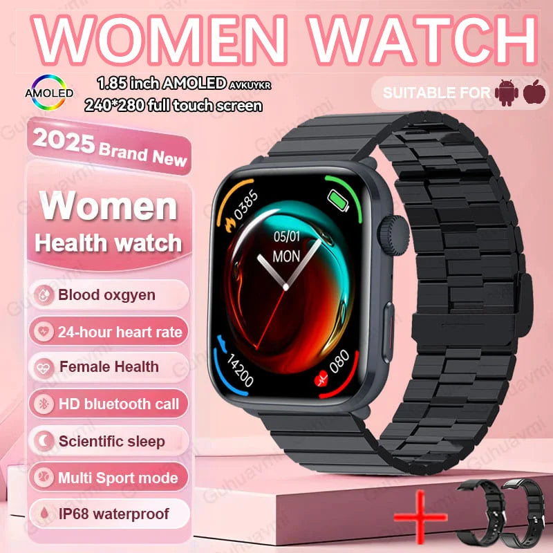 AI Smart Health Watch ECG HRV Blood Pressure Monitor NFC