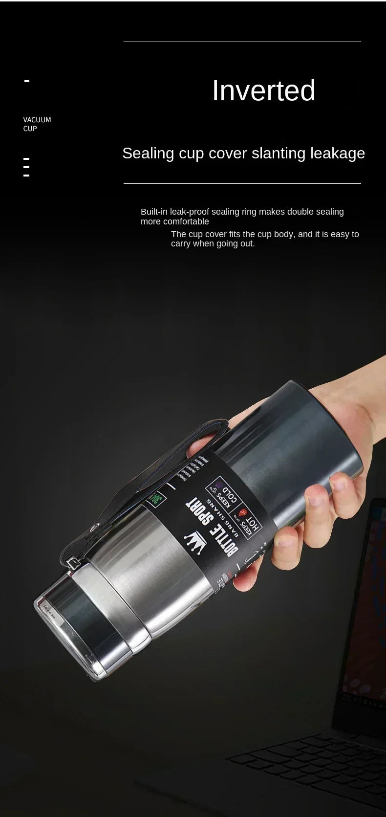 1L Stainless Steel Thermal Bottle – Hot & Cold Vacuum Flask