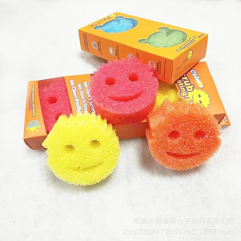 Reusable Smiley Face Cleaning Sponge