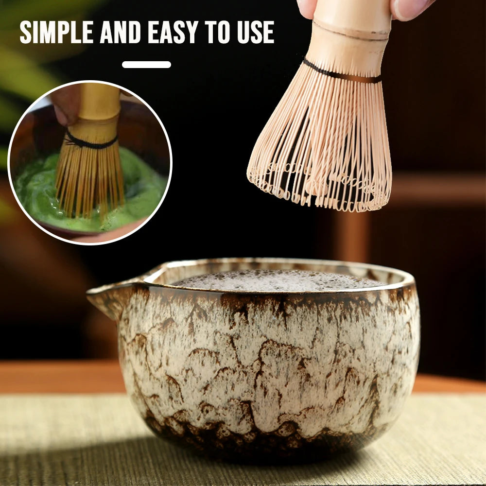 6PCS Japanese Matcha Tea Set – Bamboo Whisk, Bowl & Tools