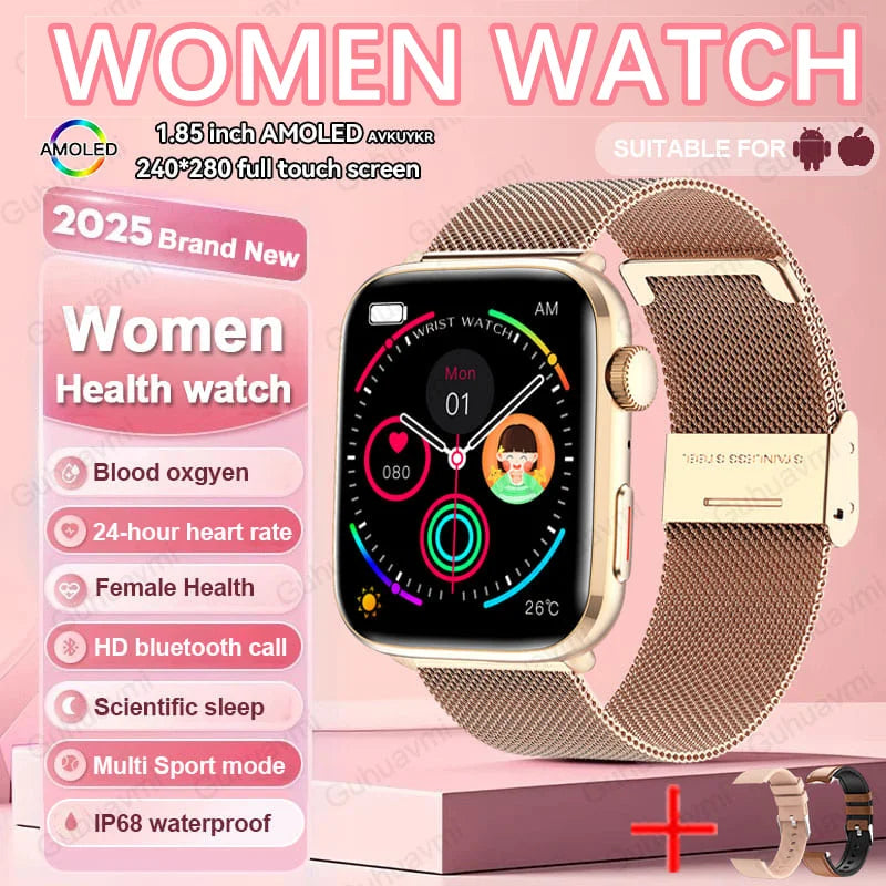 AI Smart Health Watch ECG HRV Blood Pressure Monitor NFC