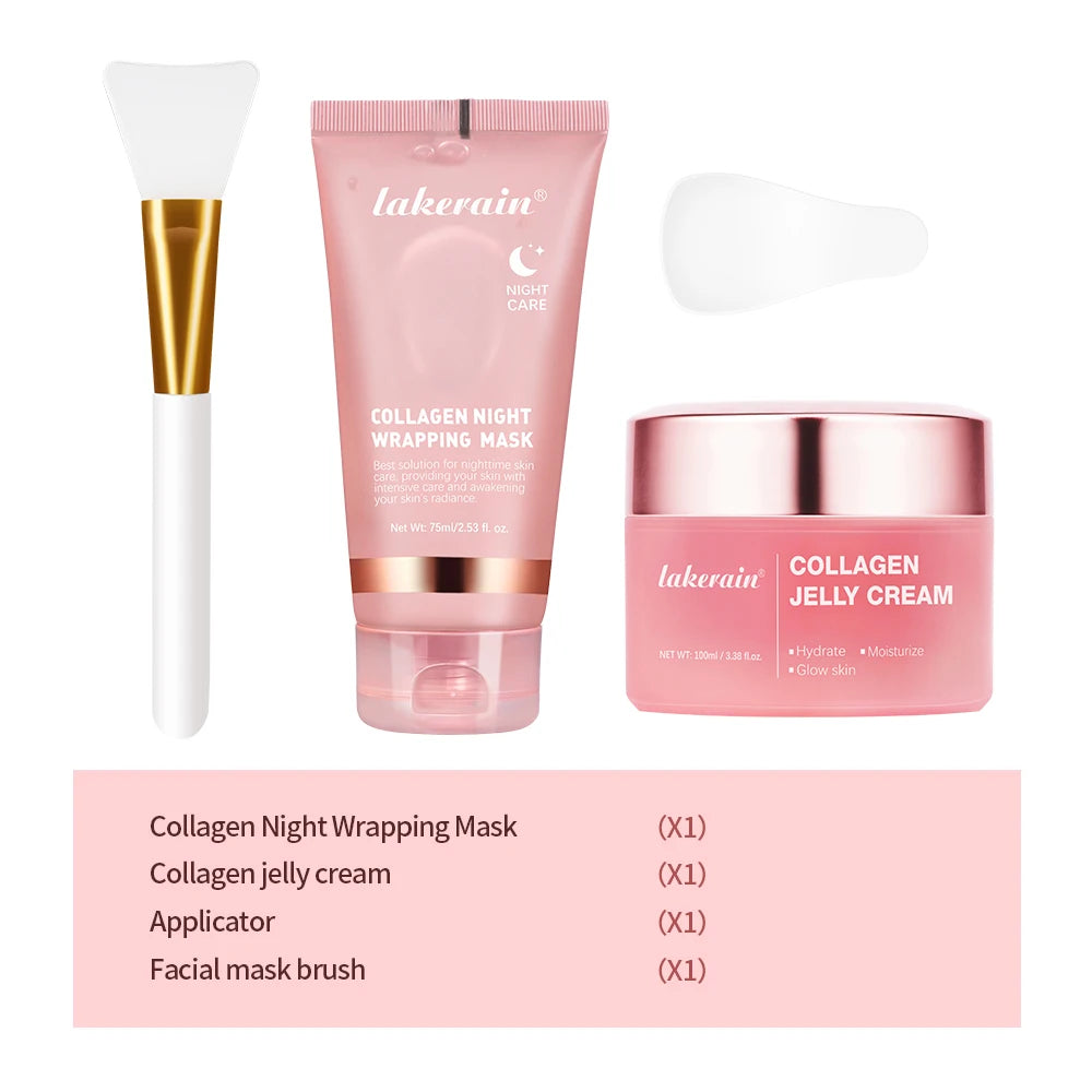 75ml Collagen Peel-Off Night Mask & 100g Collagen Jelly Cream Set