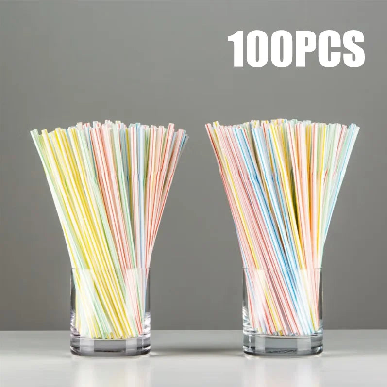 Multicolor Disposable Drinking Straws for Party and Beverage Use