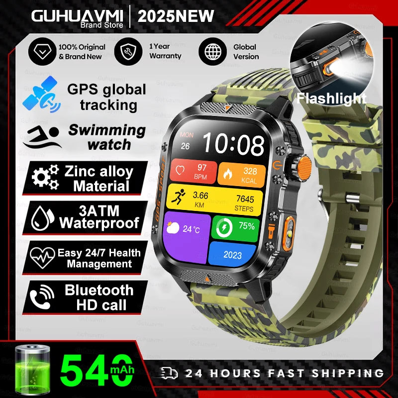 Military Grade GPS Smartwatch Men 10ATM Waterproof Outdoor