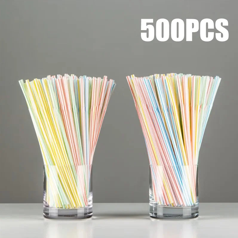 Multicolor Disposable Drinking Straws for Party and Beverage Use
