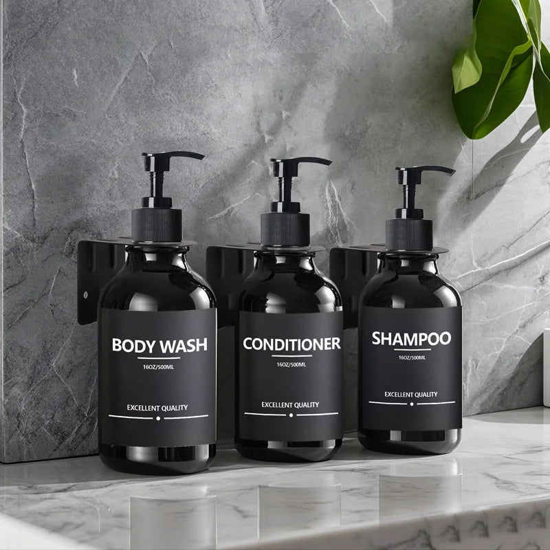 3Pcs 500ML Shampoo Bottles with Pump – Refillable Dispensers