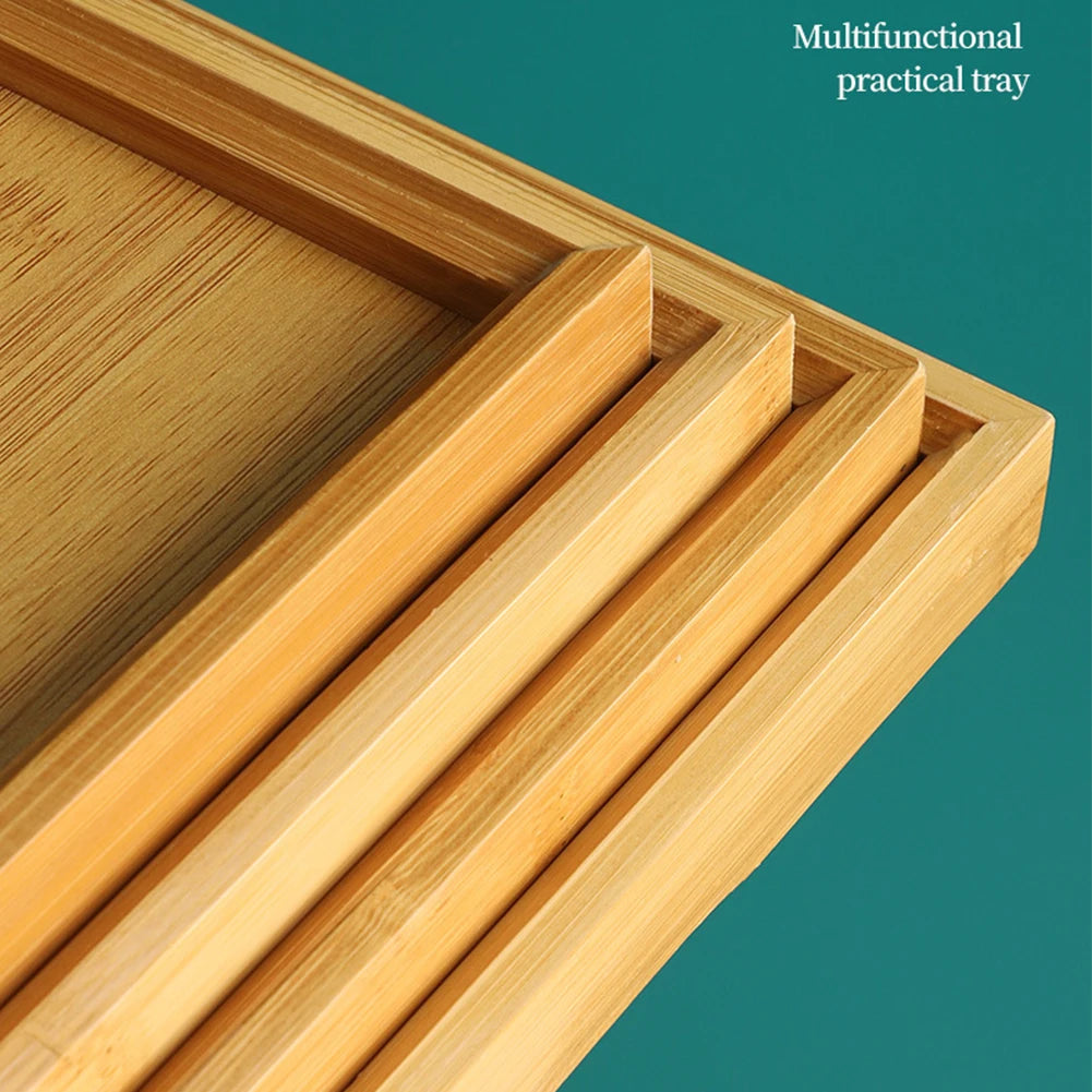Bamboo Wooden Serving Tray – Rectangular Tea & Food Tray
