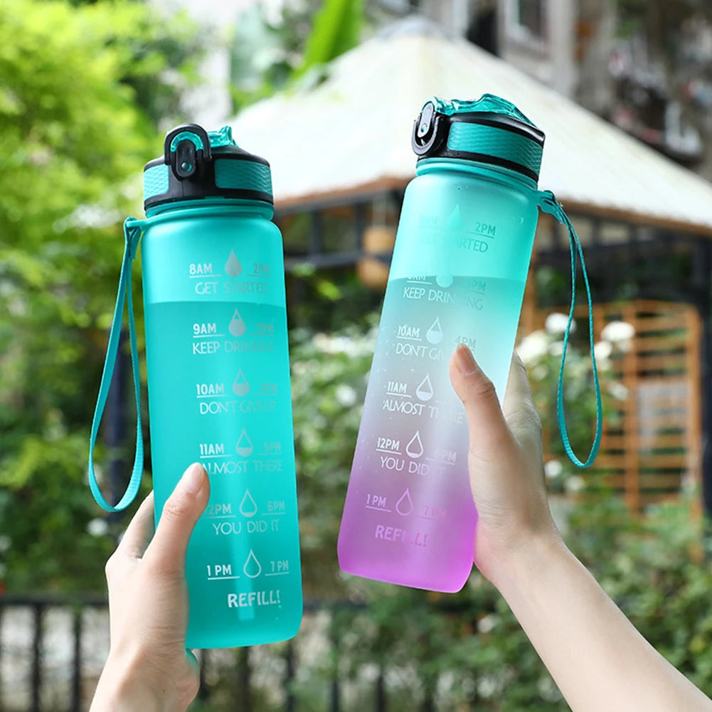 1000ml Leakproof Sports Water Bottle with Straw