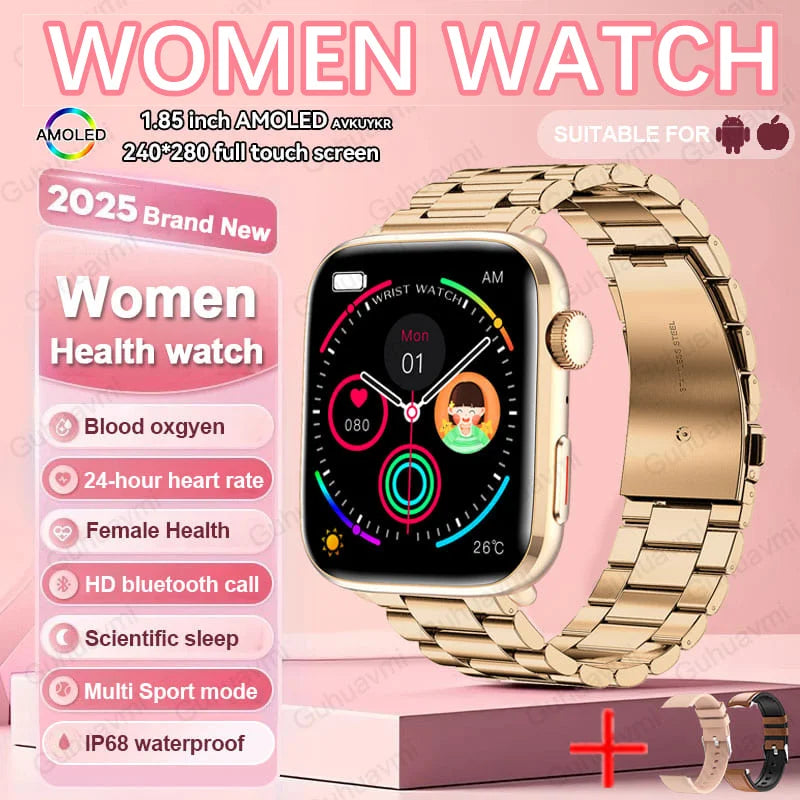 AI Smart Health Watch ECG HRV Blood Pressure Monitor NFC