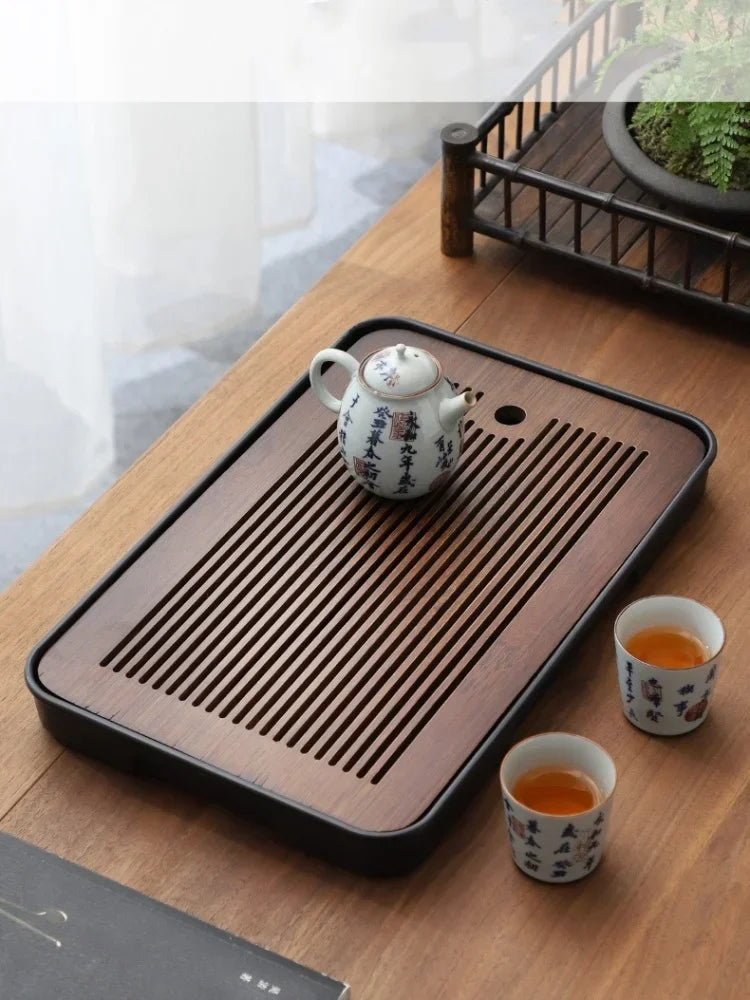 Portable Bamboo Tea Tray – Kung Fu Tea Set Drainage Tray