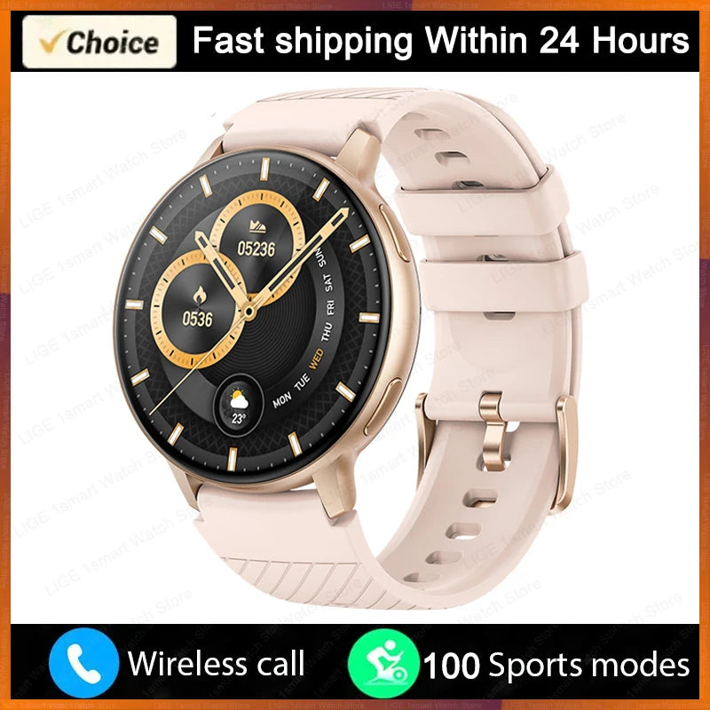 LIGE Bluetooth Call Smartwatch – Custom Dial, Fitness Tracker