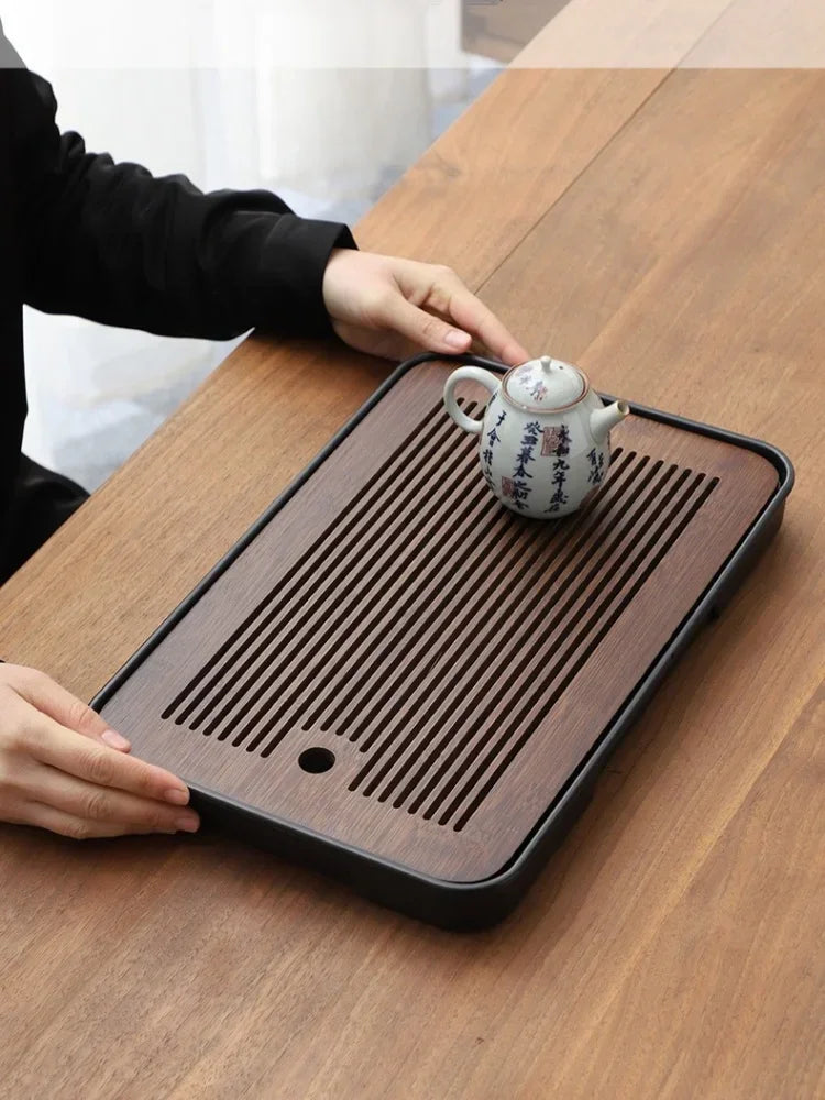 Portable Bamboo Tea Tray – Kung Fu Tea Set Drainage Tray