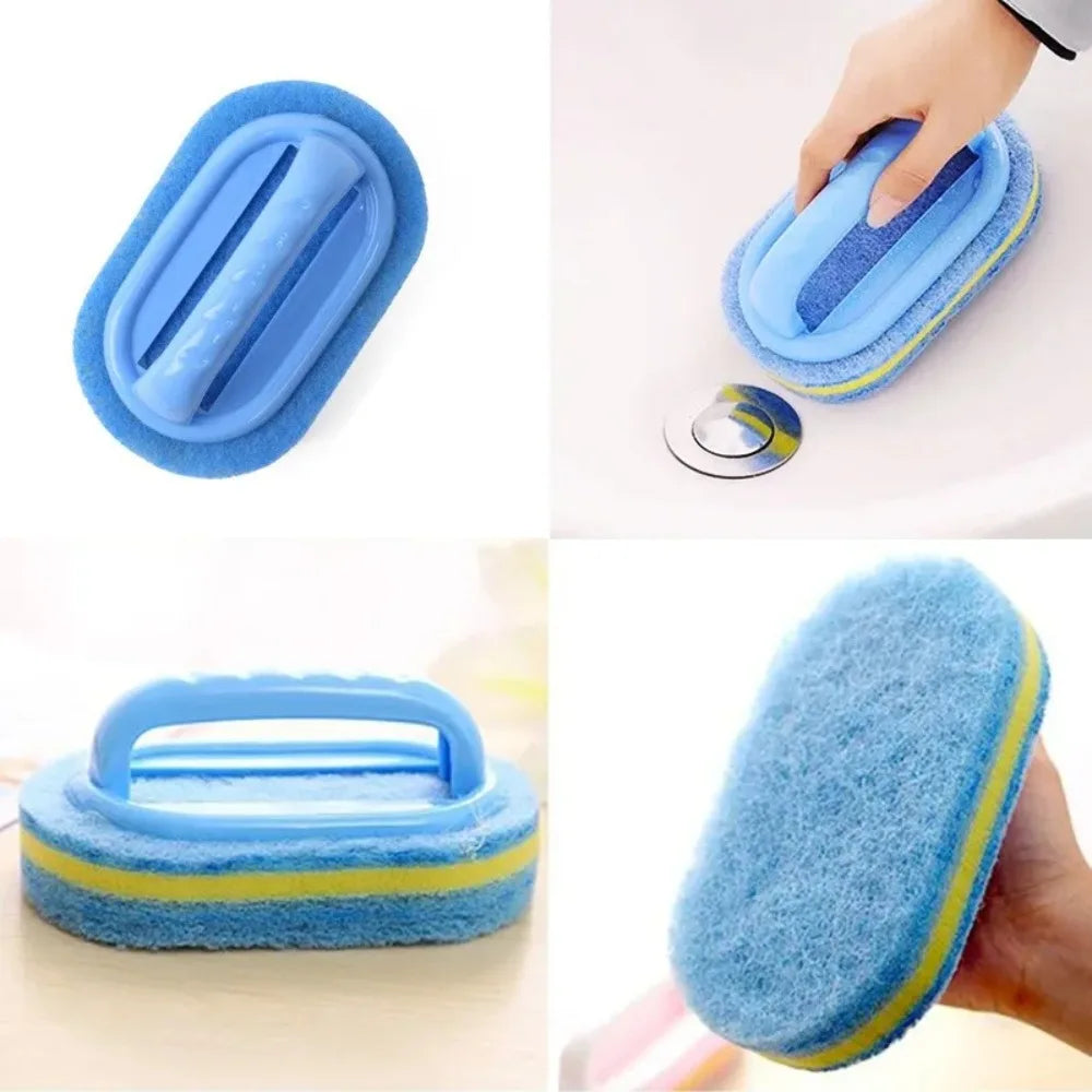 Household Scrubbing Brush with Handle – Kitchen & Bathroom Use