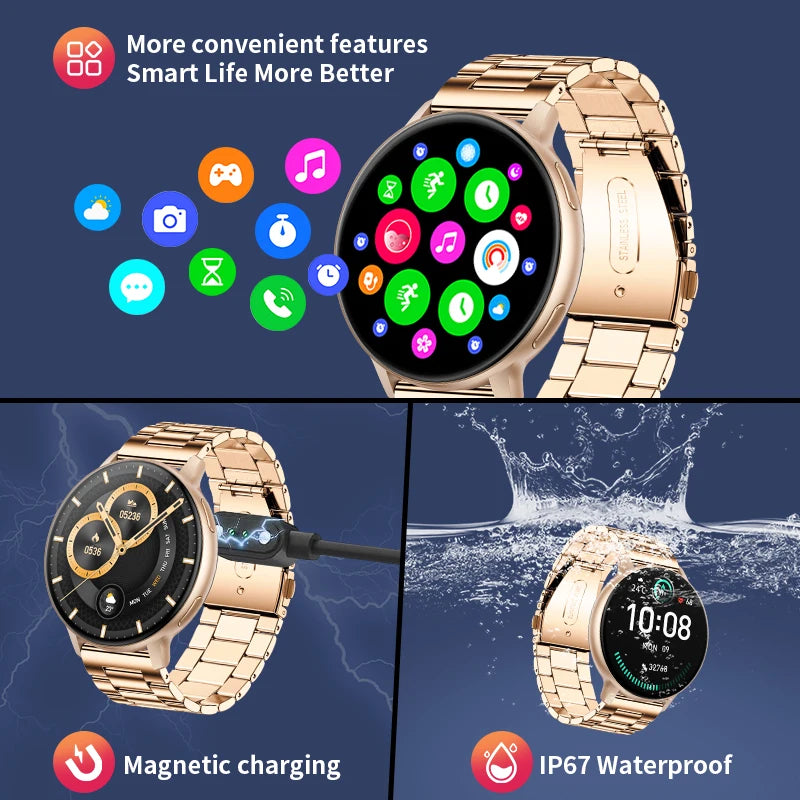 LIGE Bluetooth Call Smartwatch – Custom Dial, Fitness Tracker