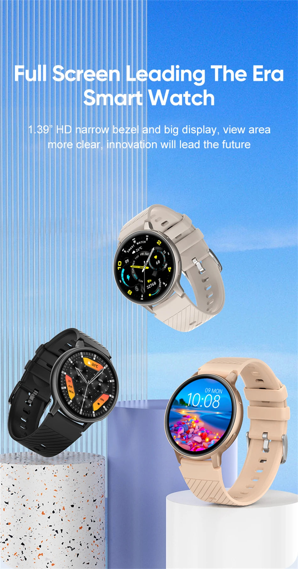 LIGE Bluetooth Call Smartwatch – Custom Dial, Fitness Tracker