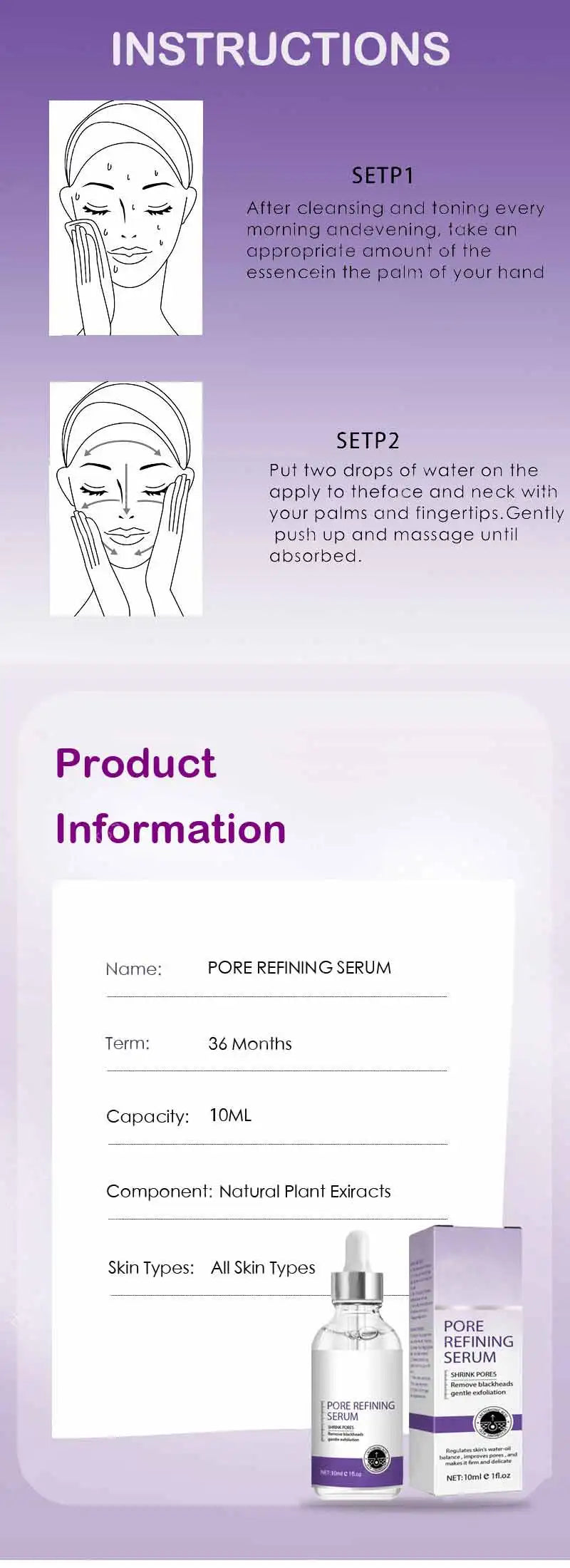 Pore Shrinking Serum – Facial Tightening & Minimizing Essence