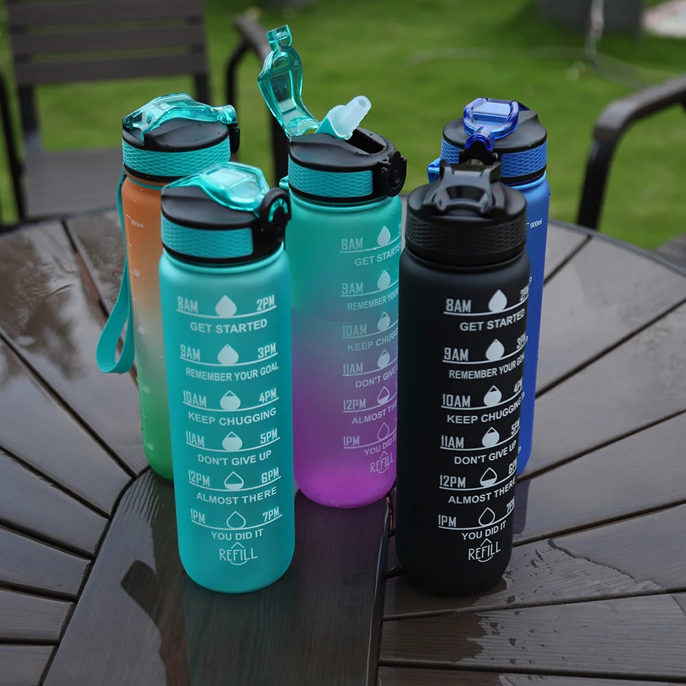 1000ml Leakproof Sports Water Bottle with Straw