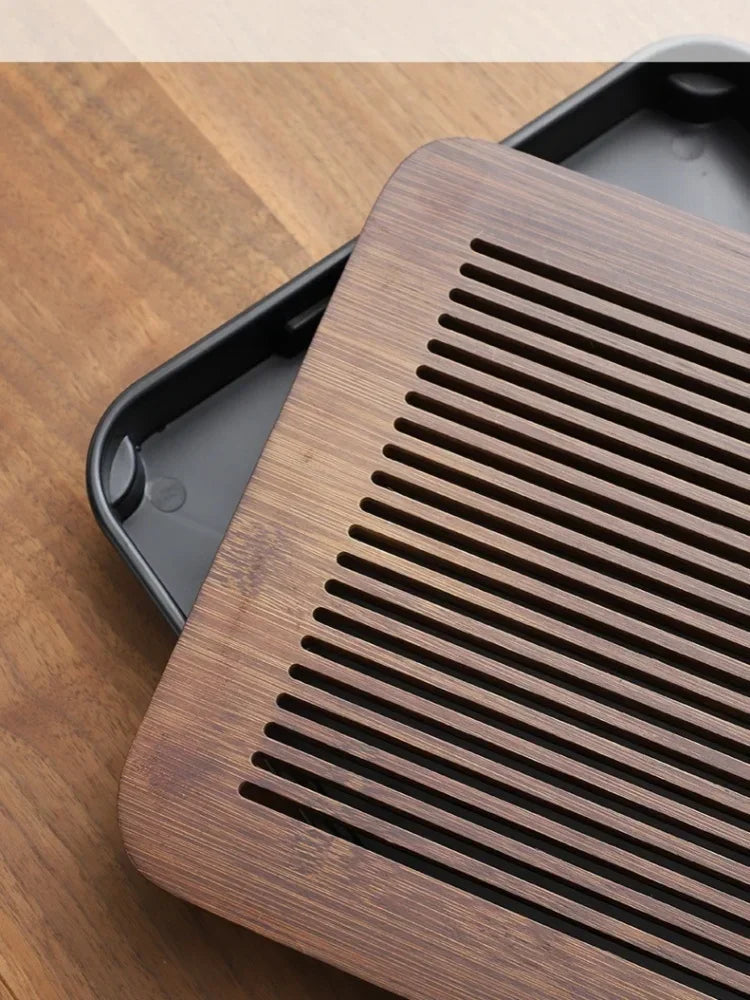 Portable Bamboo Tea Tray – Kung Fu Tea Set Drainage Tray