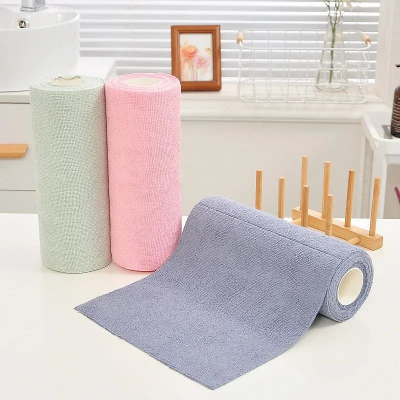 Reusable Microfiber Cleaning Towel Roll (20 Sheets)