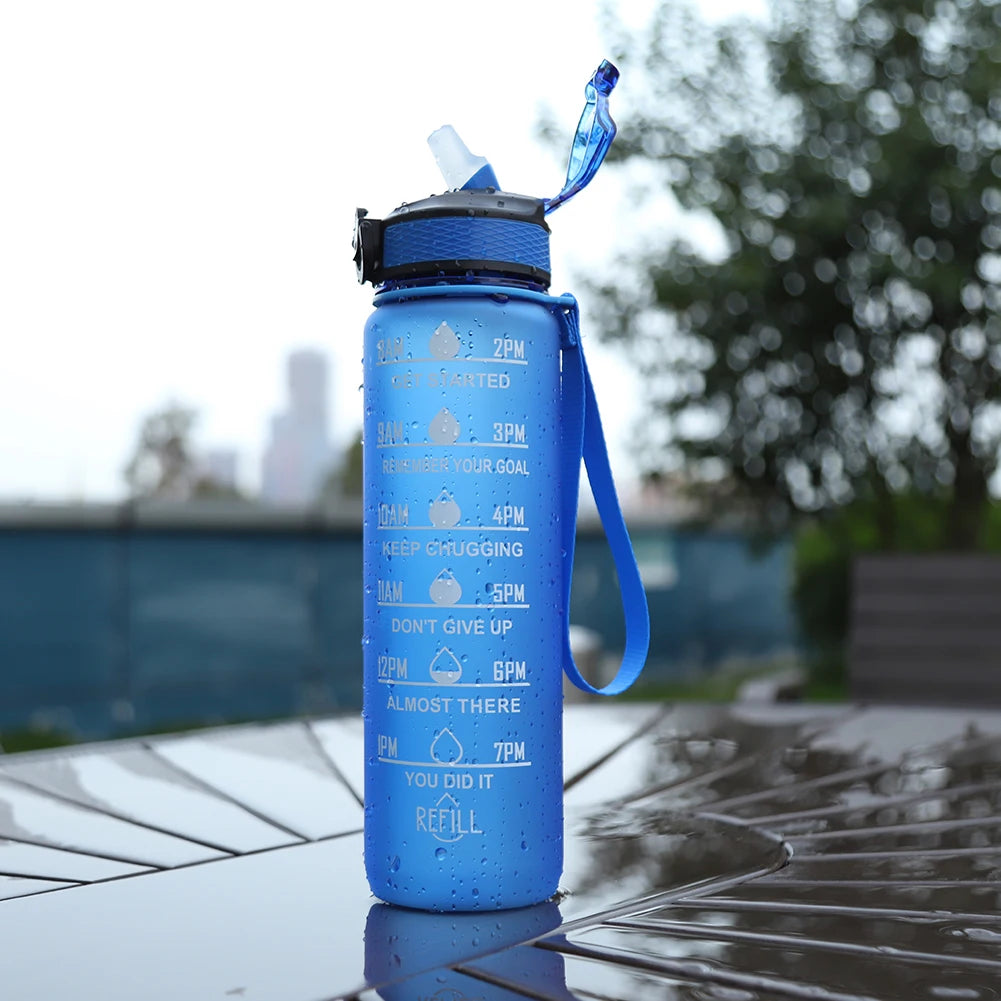 1000ml Leakproof Sports Water Bottle with Straw