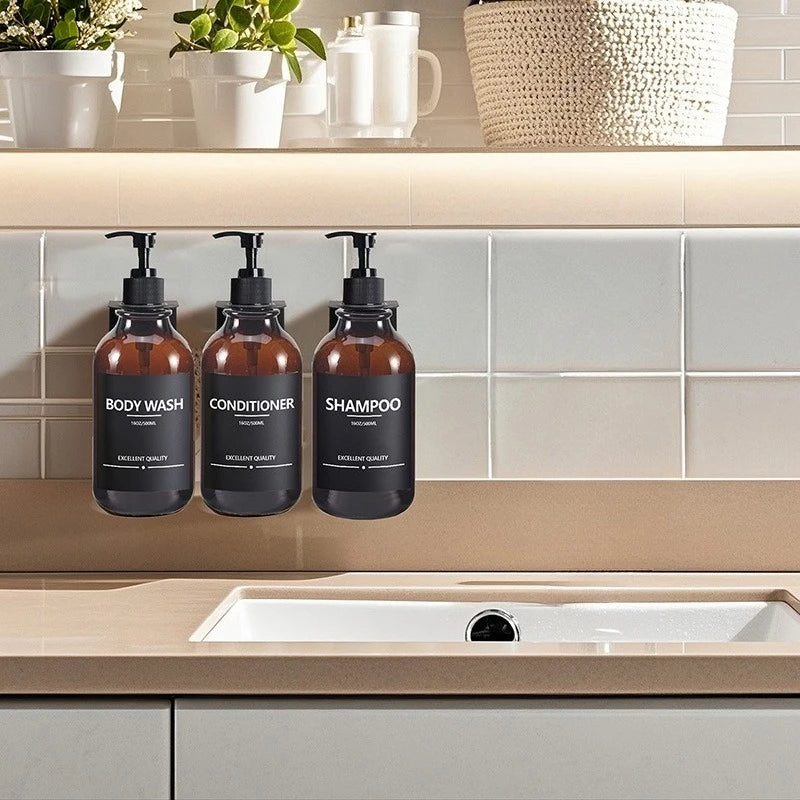 3Pcs 500ML Shampoo Bottles with Pump – Refillable Dispensers