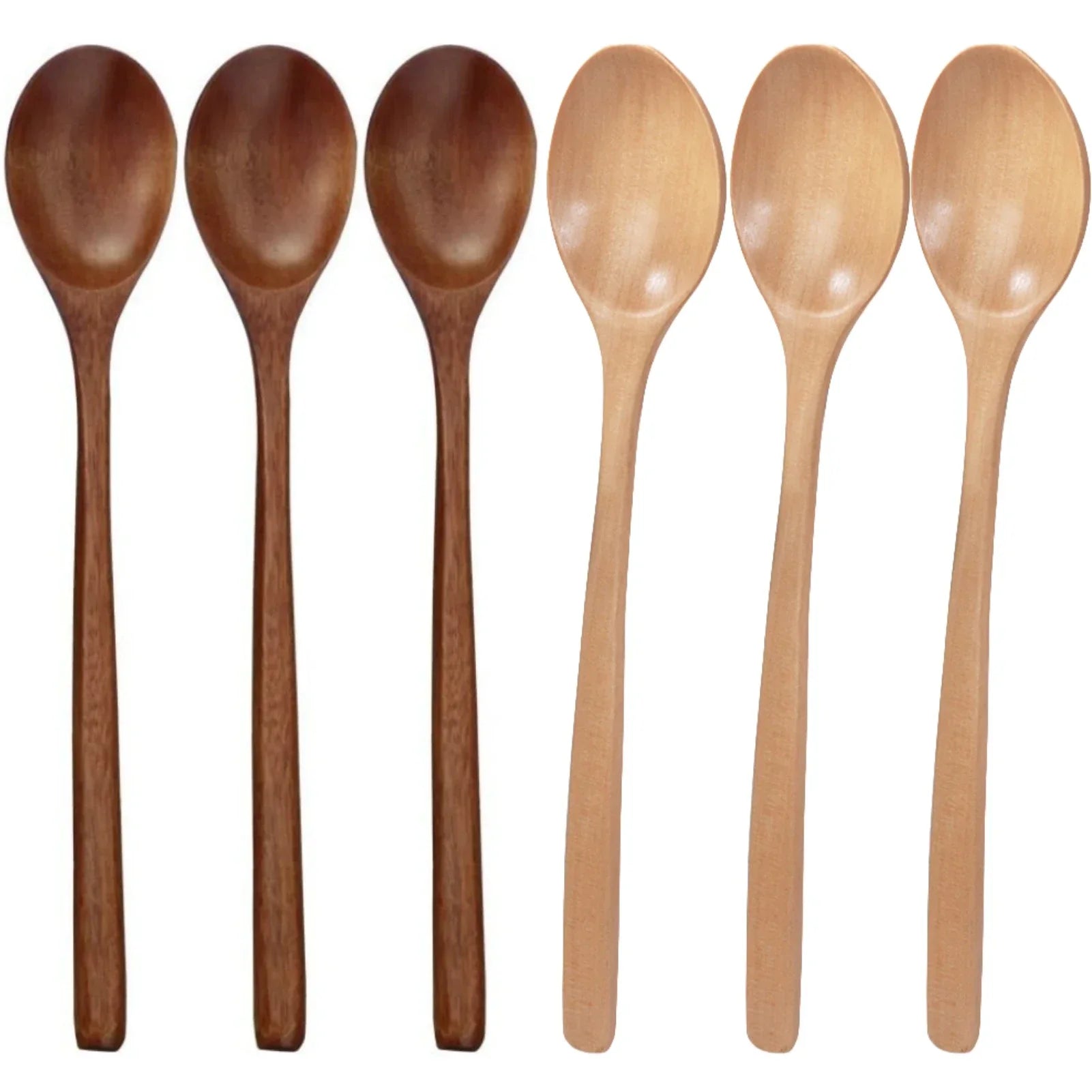 6 Piece Bamboo Wooden Spoons Korean Style Kitchen Tableware