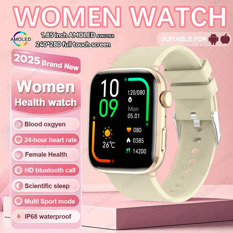 AI Smart Health Watch ECG HRV Blood Pressure Monitor NFC