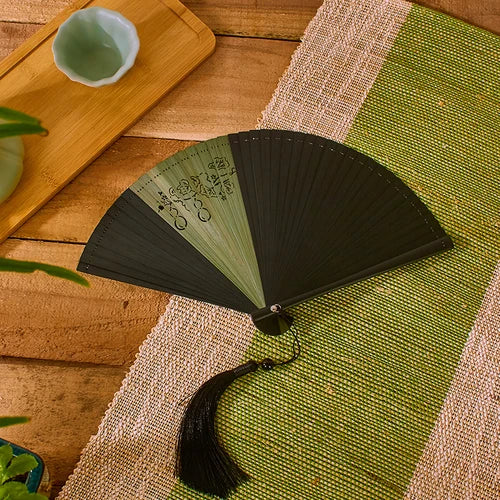 Chinese Style Bamboo Folding Fan Portable Retro Hand Fan