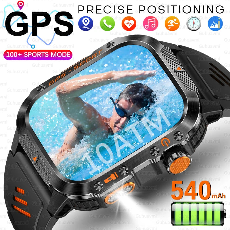 Military Grade GPS Smartwatch Men 10ATM Waterproof Outdoor