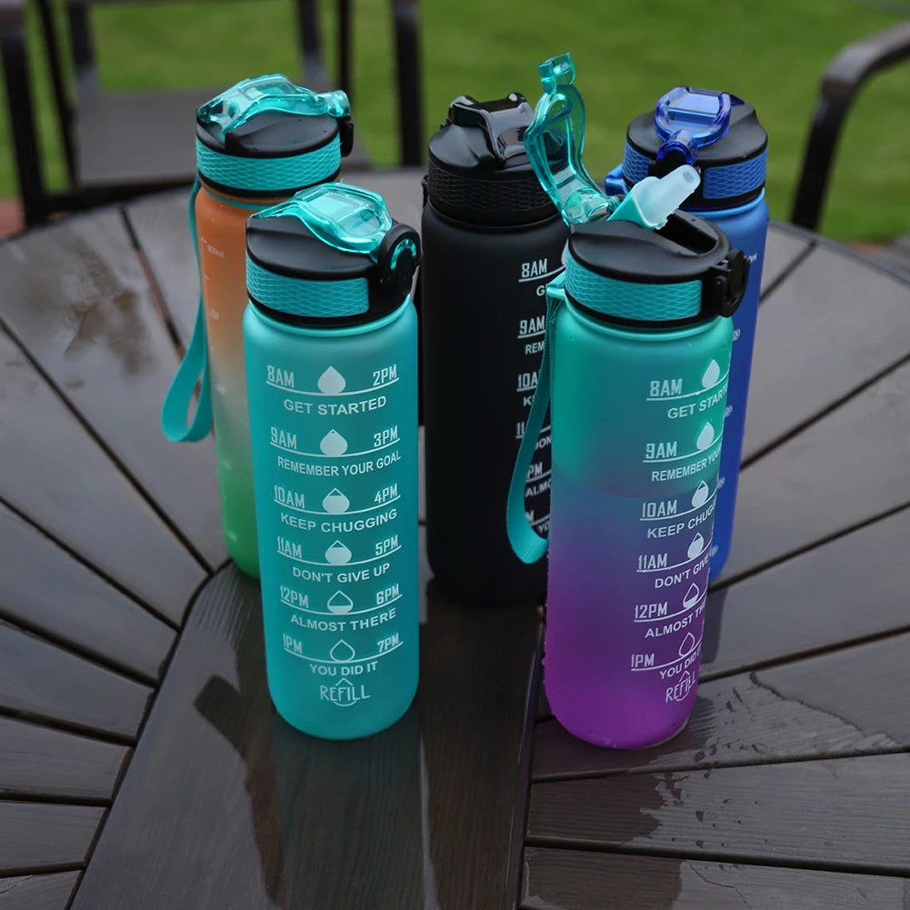 1000ml Leakproof Sports Water Bottle with Straw