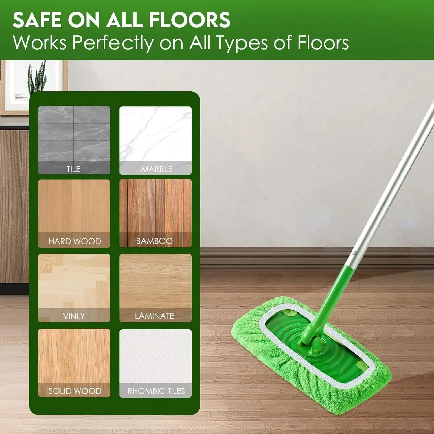 Reusable Microfiber Mop Pads – Wet & Dry Cleaning Cloths