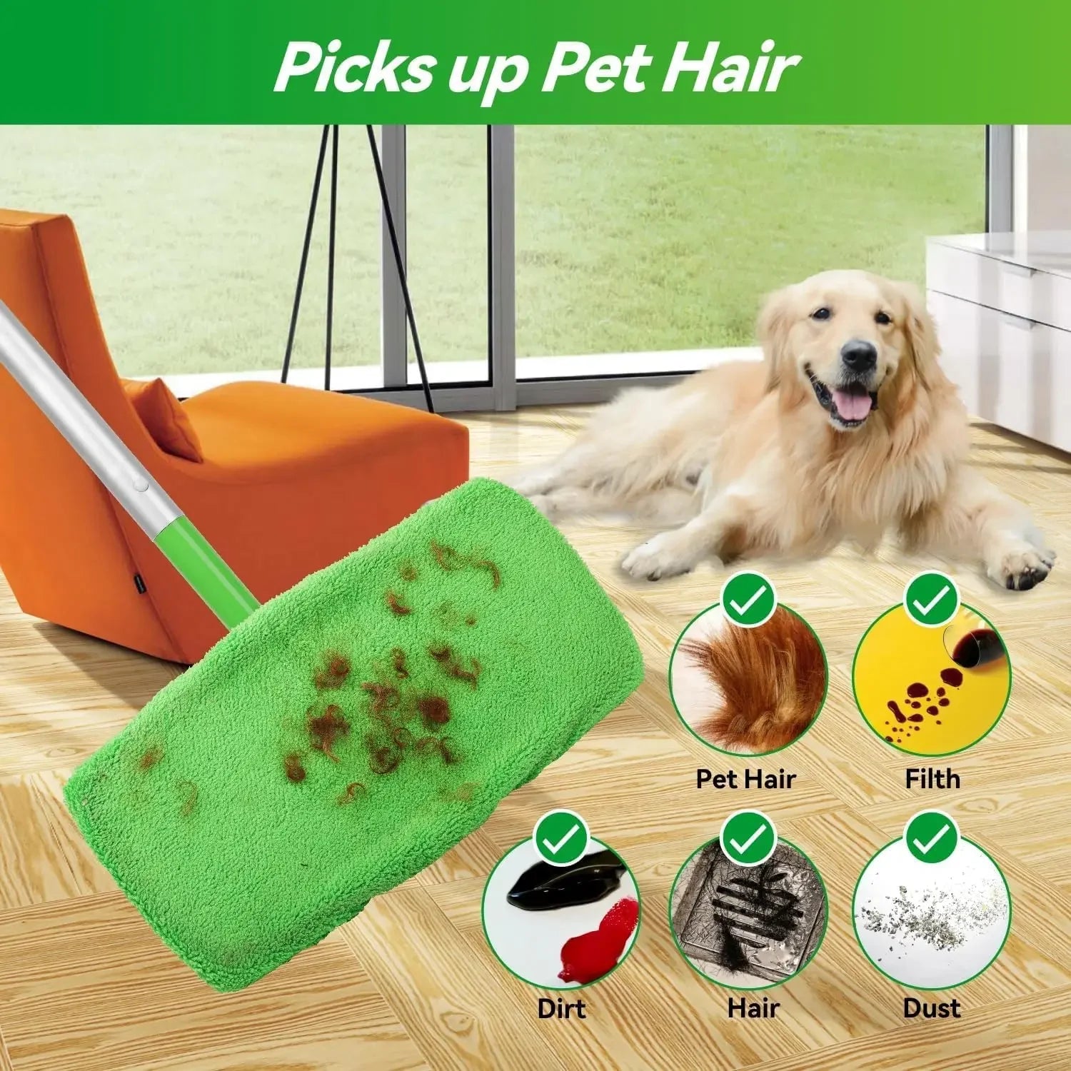 Reusable Microfiber Mop Pads – Wet & Dry Cleaning Cloths