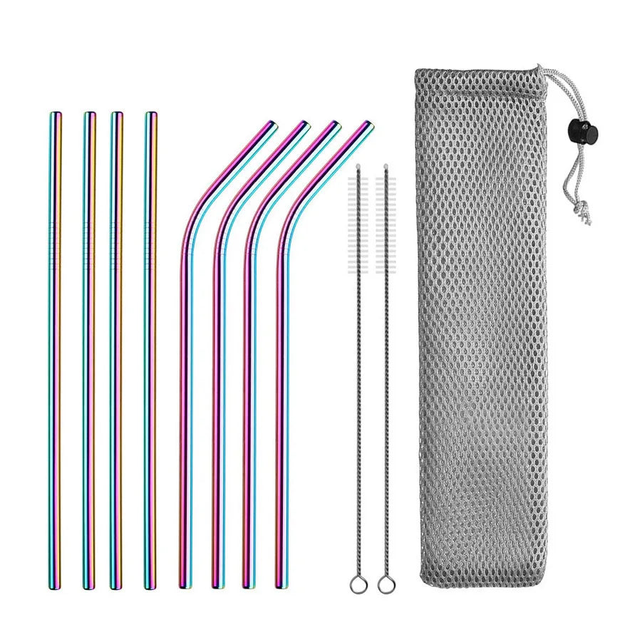 Reusable 304 Stainless Steel Straw Set