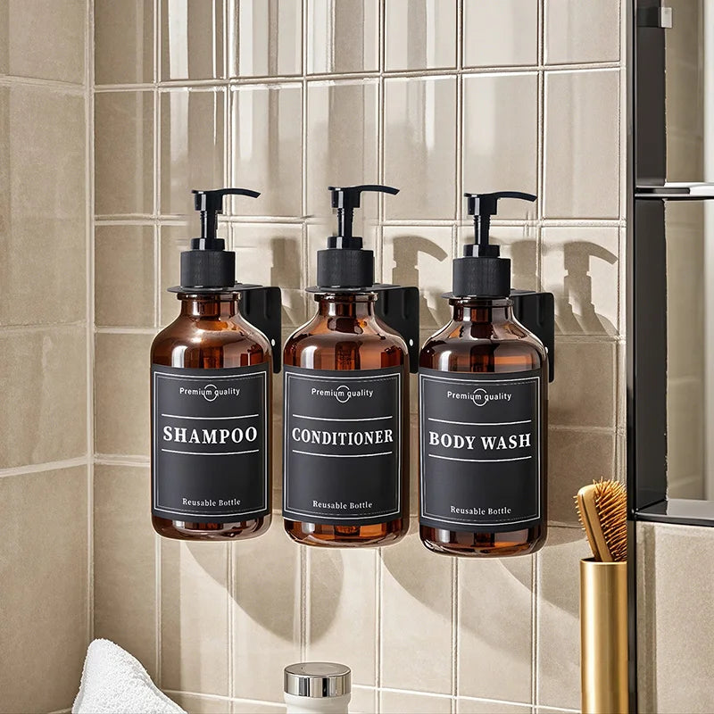 3Pcs 500ML Shampoo Bottles with Pump – Refillable Dispensers
