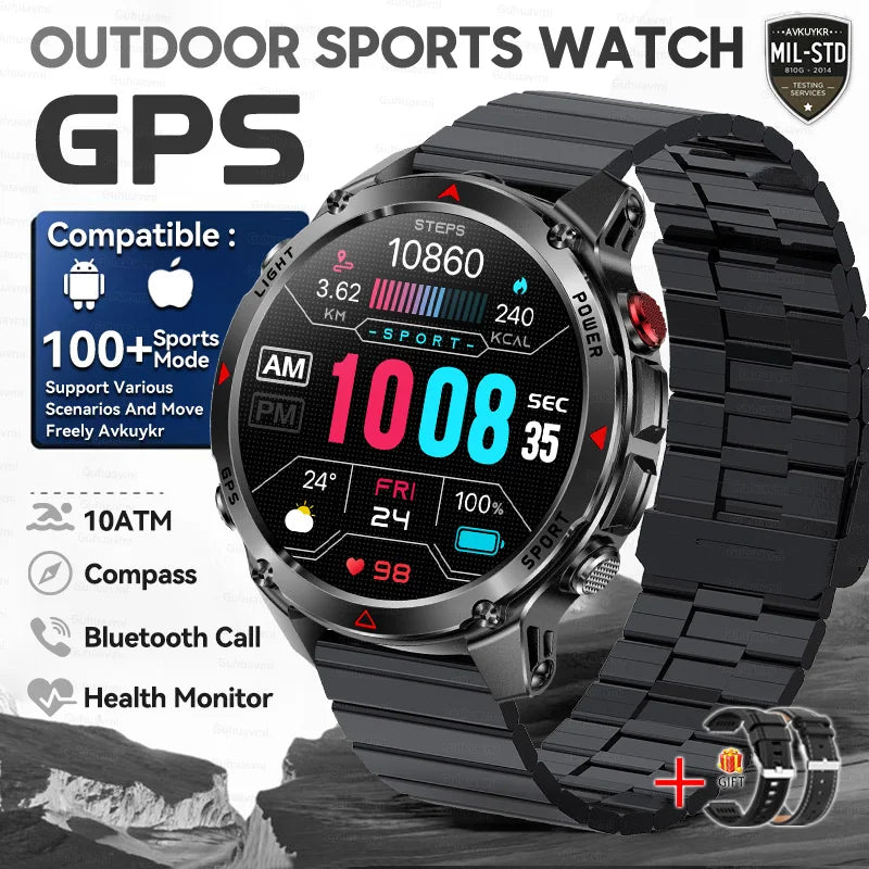 T-Rex 3 Pro Military GPS Smartwatch 10ATM AMOLED Men