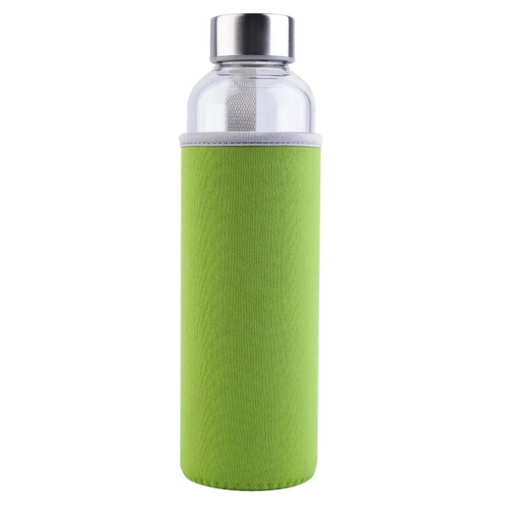 550ml Portable Glass Water Bottle – Travel & Car Friendly