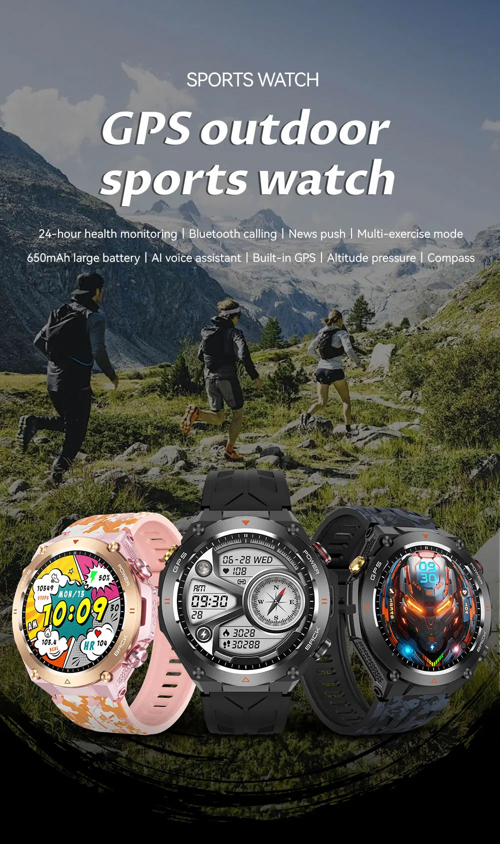 2025 Xiaomi GPS Sports Smartwatch – Waterproof with Bluetooth Call