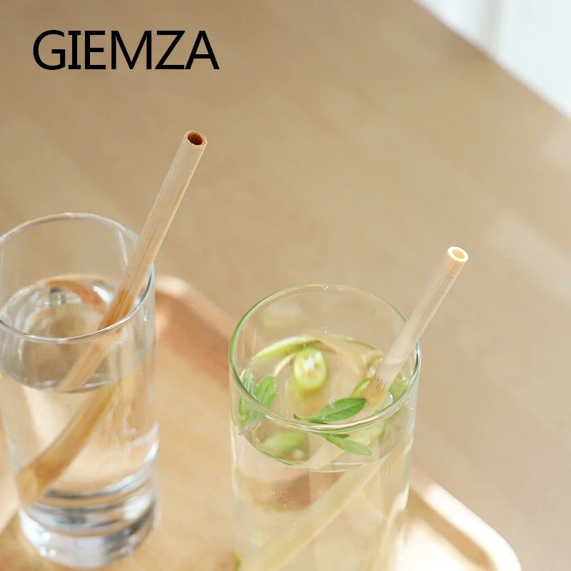 Reusable Bamboo Wood Drinking Straws 50pcs Eco Friendly Tubes