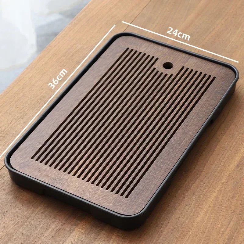 Portable Bamboo Tea Tray – Kung Fu Tea Set Drainage Tray