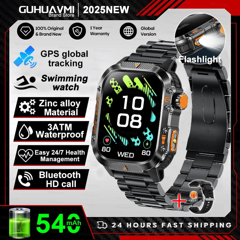 Military Grade GPS Smartwatch Men 10ATM Waterproof Outdoor