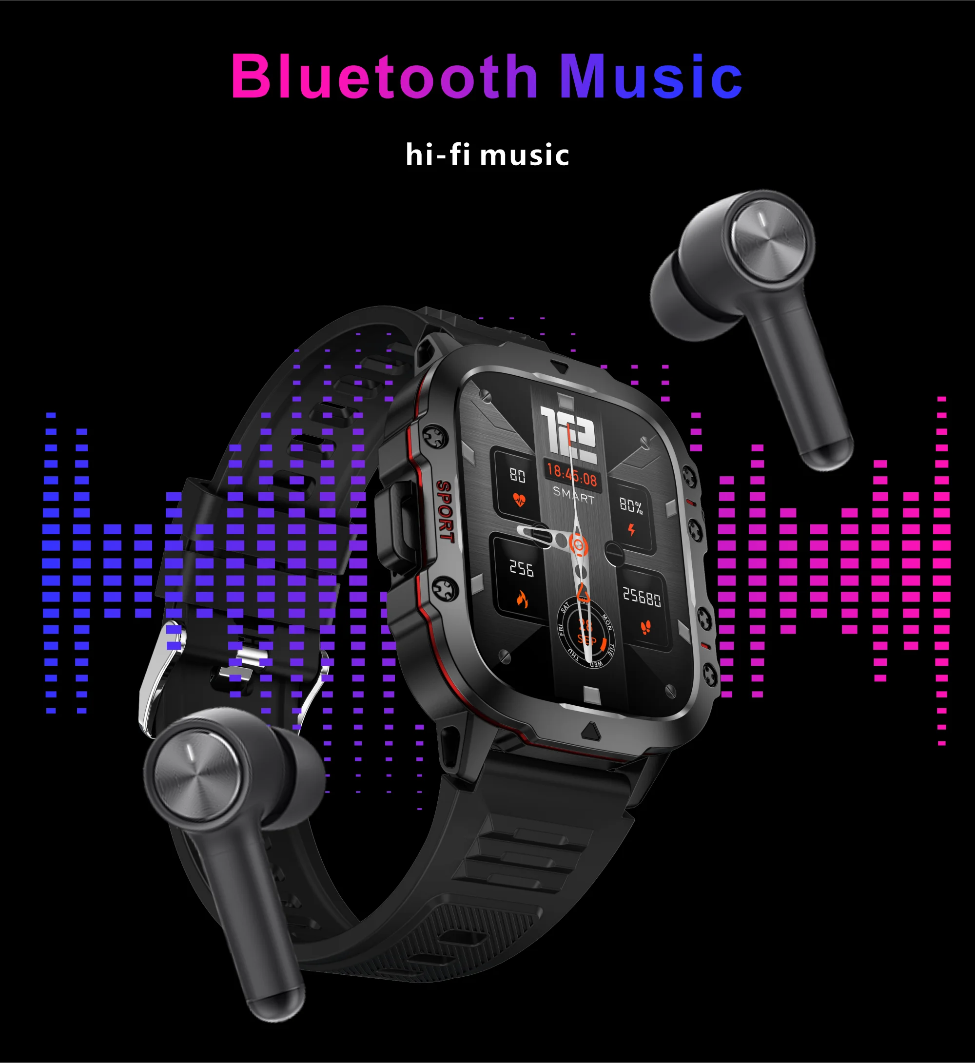 Original Men’s Smartwatch – Bluetooth Call, IP68 Waterproof, Fitness Tracker