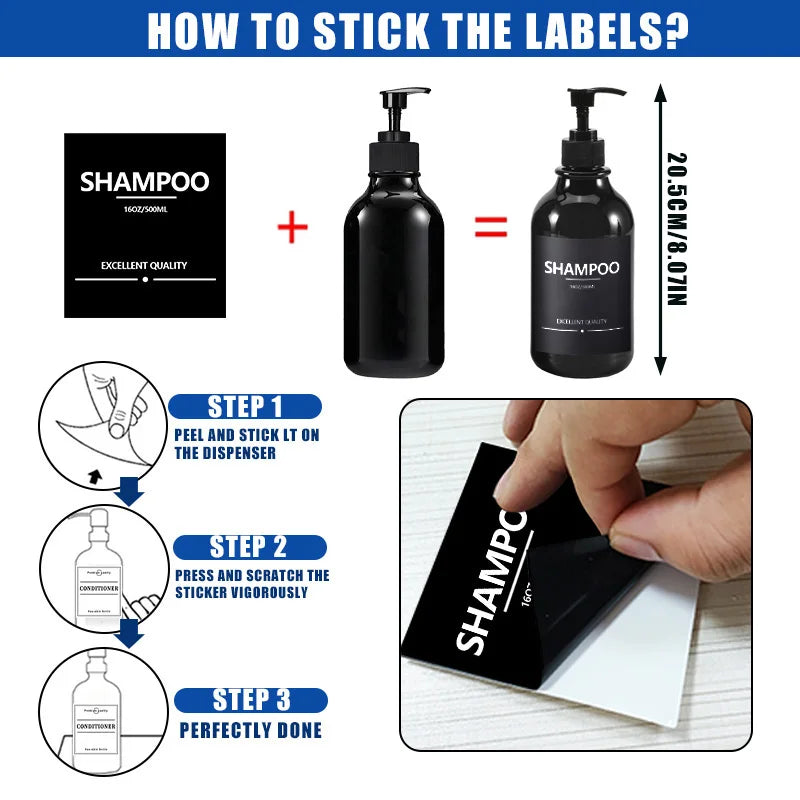 3Pcs 500ML Shampoo Bottles with Pump – Refillable Dispensers