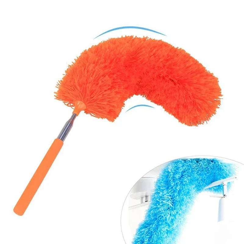 Telescopic Electrostatic Feather Duster – Microfiber Cleaning Tool
