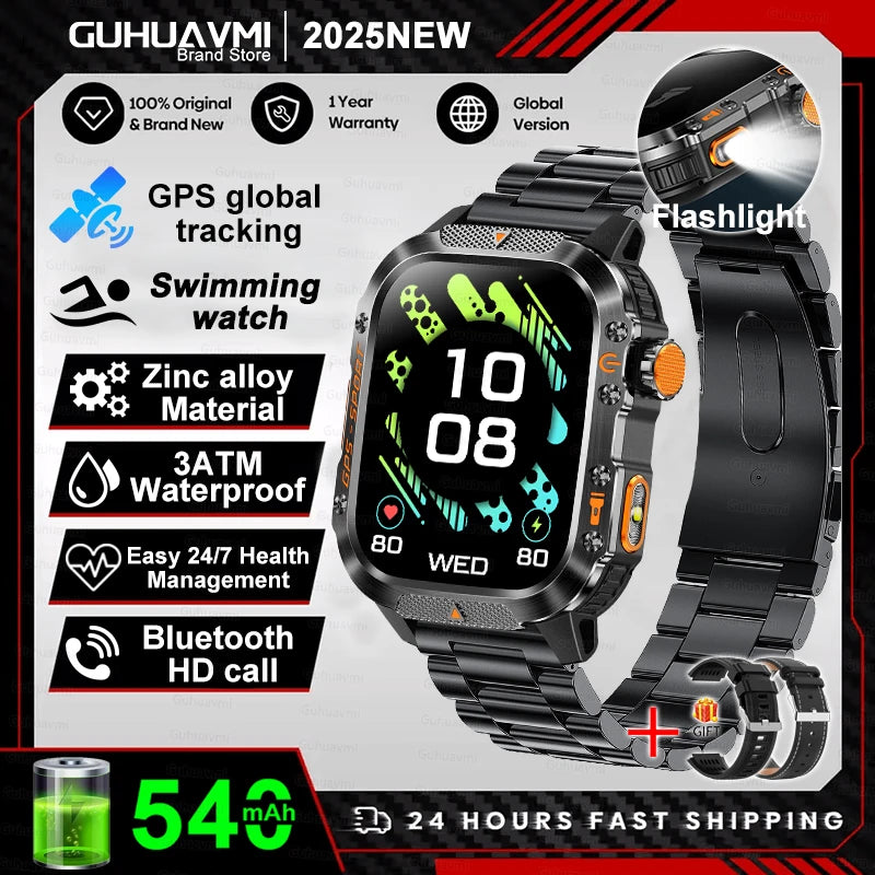 Military Grade GPS Smartwatch Men 10ATM Waterproof Outdoor