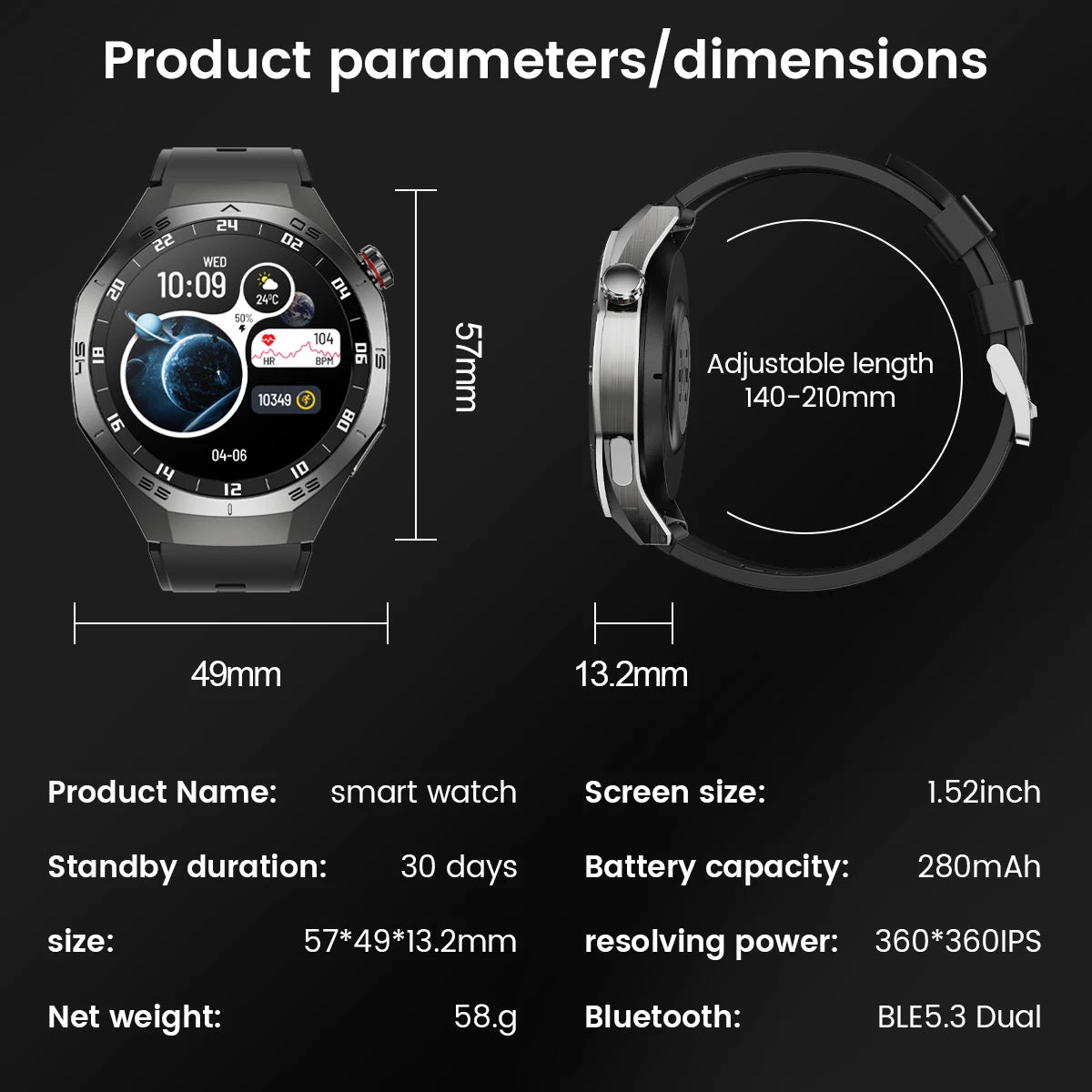2025 Huawei GT5 Pro Smartwatch – HD AMOLED, GPS, Heart Rate