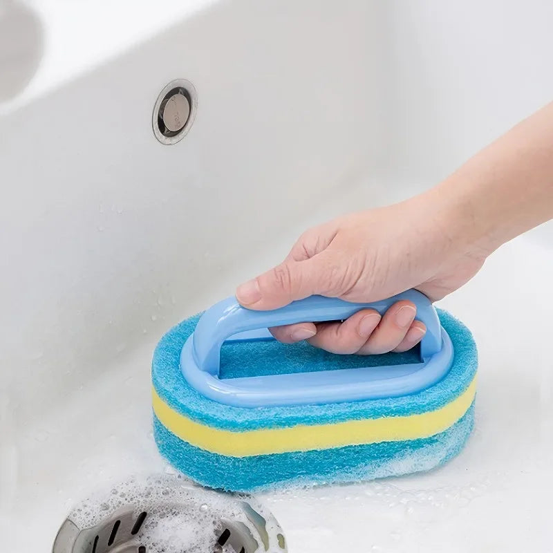 Household Scrubbing Brush with Handle – Kitchen & Bathroom Use